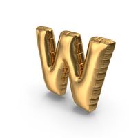 Foil Balloon Letter W Gold PNG & PSD Images