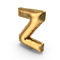 Foil Balloon Letter Z Gold PNG & PSD Images
