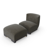 Achille Salvagni Vittoria Chair and Ottoman PNG & PSD Images