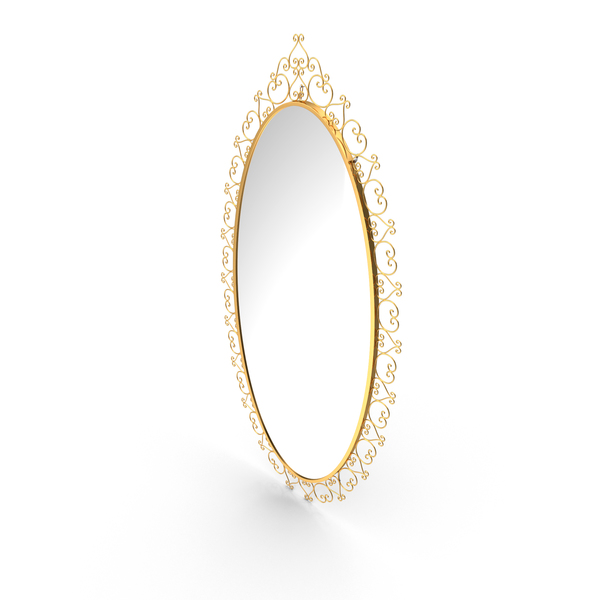 Golden Oval Mirror PNG & PSD Images
