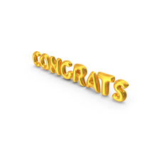 Golden Balloon Words Congrats PNG & PSD Images