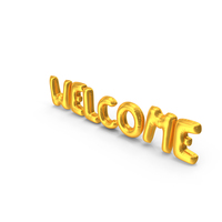 Golden Balloon Words Welcome PNG & PSD Images