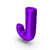 Foil Balloon Letter J Purple PNG & PSD Images