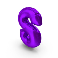 Foil Balloon Letter S Purple PNG & PSD Images