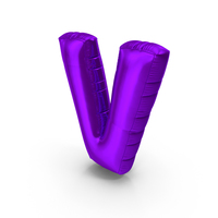 Foil Balloon Letter V Purple PNG & PSD Images