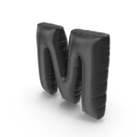 Foil Balloon Letter M Black PNG & PSD Images