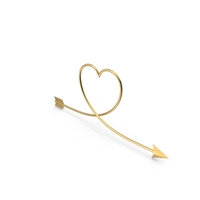 Golden Arrow Heart PNG & PSD Images
