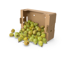 Spilled Pears with Cardboard Box PNG & PSD Images