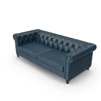Blue Leather Sofa PNG & PSD Images