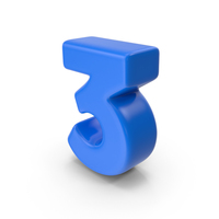 Blue Number 3 PNG & PSD Images