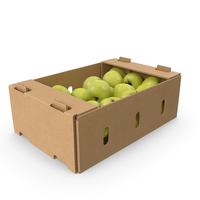 Box With Golden Delicious Apple Full PNG & PSD Images