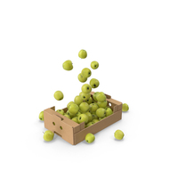 Cardboard Box With Flying Golden Delicious Apples PNG & PSD Images
