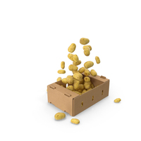 Box With Flying Potatoes PNG & PSD Images