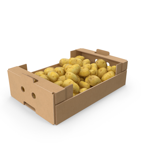 Cardboard Box of Potatoes PNG & PSD Images