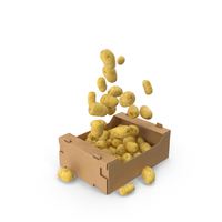 Box With Flying Potatoes PNG & PSD Images