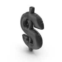 Foil Balloon Dollar Black PNG & PSD Images
