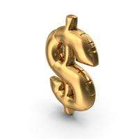Foil Balloon Dollar Gold PNG & PSD Images