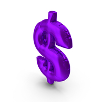 Foil Balloon Dollar Purple PNG & PSD Images