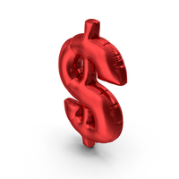 Foil Balloon Dollar Red PNG & PSD Images