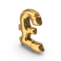 Foil Balloon Pound Gold PNG & PSD Images