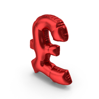 Foil Balloon Pound Red PNG & PSD Images