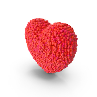 Voxel Heart PNG & PSD Images