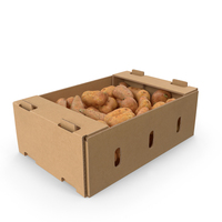 Full Cardboard Box With Sweet Potato PNG & PSD Images