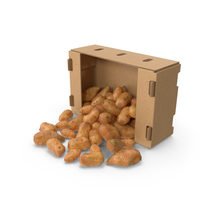 Cardboard Box With Spilled Sweet Potato PNG & PSD Images