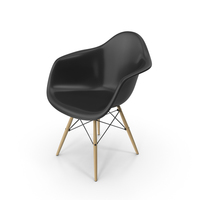 Black Eames Dowel Leg Armchair PNG & PSD Images