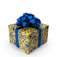 Gift Blue and Yellow PNG & PSD Images