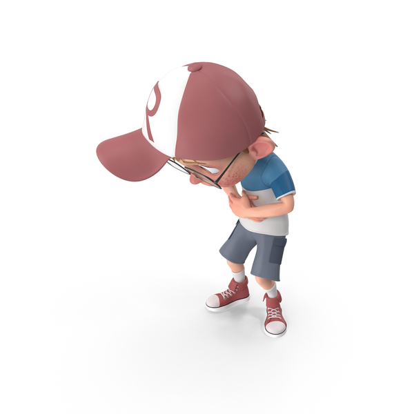 Cartoon Boy Stomach Ache PNG & PSD Images