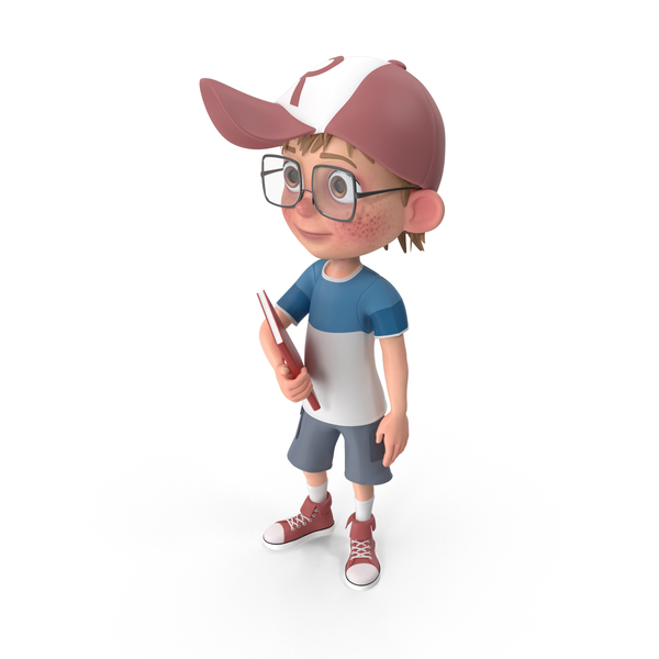 Cartoon Boy with Book PNG & PSD Images