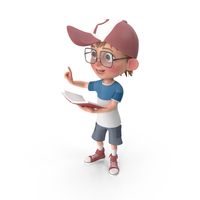 Cartoon Boy with Book PNG & PSD Images