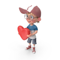 Cartoon Boy with Heart PNG & PSD Images