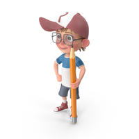 Cartoon Boy With Pencil PNG & PSD Images