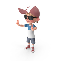 Cartoon Boy Wearing Sunglasses PNG & PSD Images