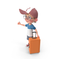 Cartoon Boy Travelling PNG & PSD Images