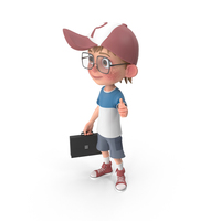 Cartoon Boy Holding A Briefcase PNG & PSD Images