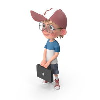 Cartoon Boy Holding A Briefcase PNG & PSD Images
