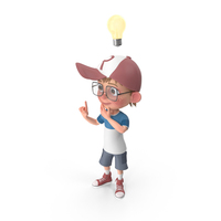 Cartoon Boy Has An Idea PNG & PSD Images