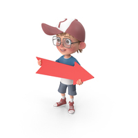 Cartoon Boy Holding Arrow PNG & PSD Images
