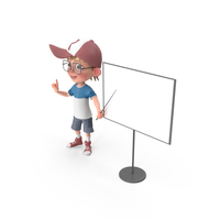 Cartoon Boy At Presentation PNG & PSD Images