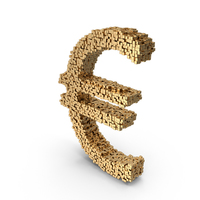 Voxel Euro Sign PNG & PSD Images