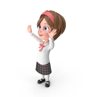 Cartoon Girl Cheering PNG & PSD Images