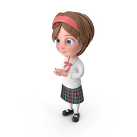 Cartoon Girl Clapping PNG & PSD Images