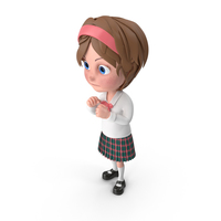 Cartoon Girl Guarding PNG & PSD Images
