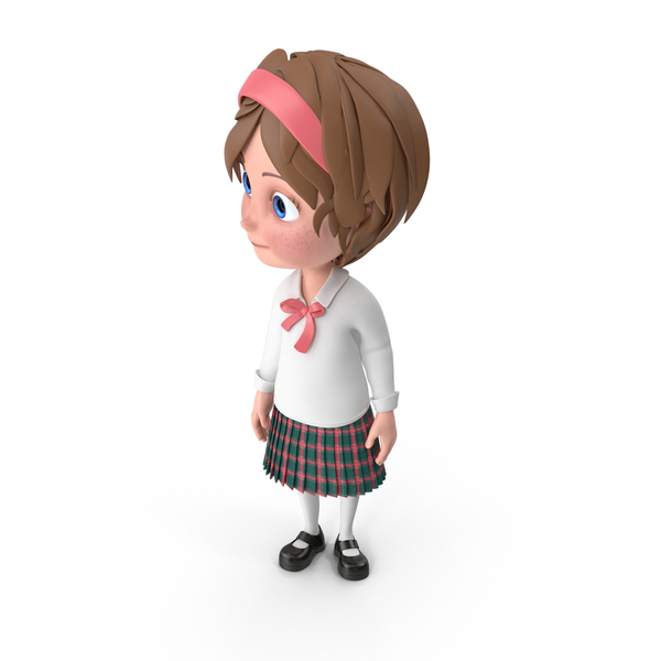 Cartoon Girl Looking Right PNG & PSD Images