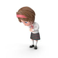 Cartoon Girl Stomach Ache PNG & PSD Images