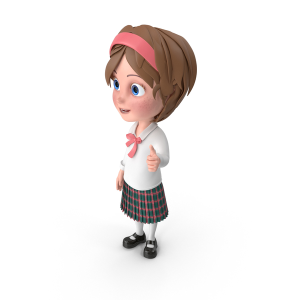 Cartoon Girl Thumbs Up PNG & PSD Images