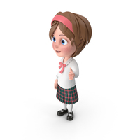 Cartoon Girl Thumbs Up PNG & PSD Images